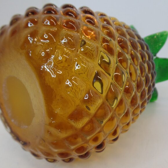 Unbranded Well Made Glass Pineapple 8 In. Tall X 4.5 In. Wide Vase, Hand Blown - Picture 7 of 12